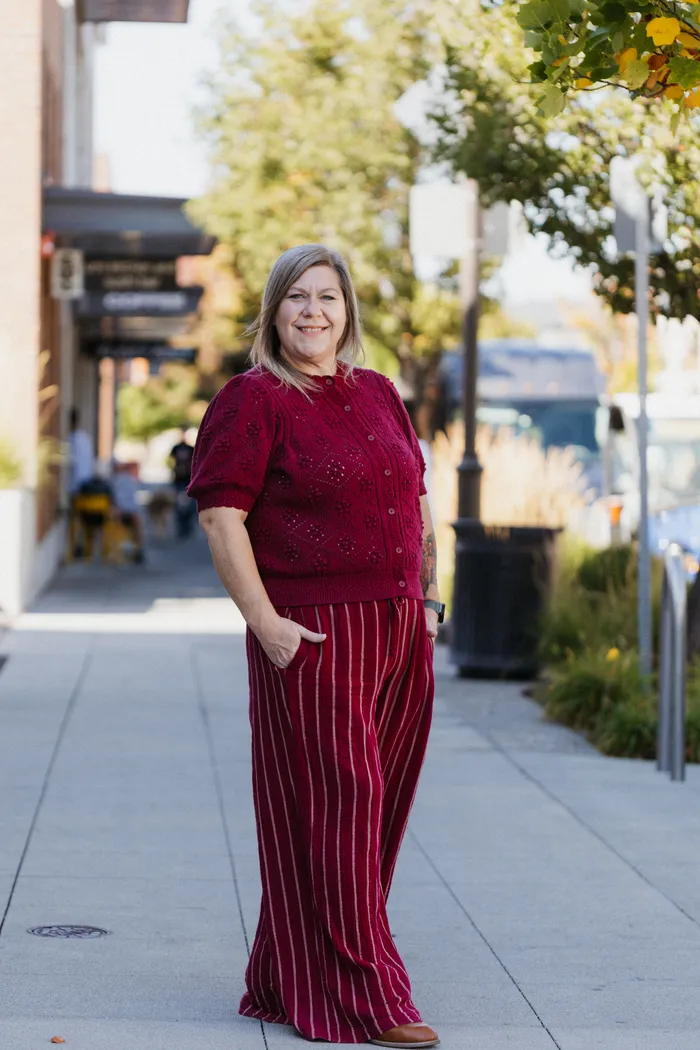 Heather Seat, CPA, on a downtown Spokane sidewalk